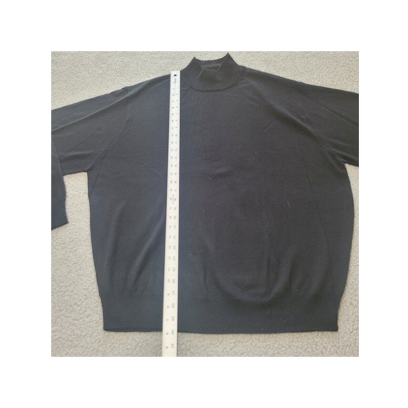Joseph A Bank Sweater Mens XXL Black Wool Mock Turtle Neck Long Sleeve Golf - Picture 6 of 8